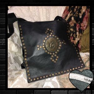 *SOLD* H&M Embellished Black Leather Crossbody Sling bag